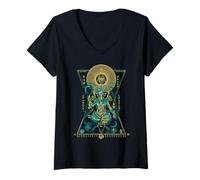 Womens Sacred Geometry Baphomet - Hermetic Esoteric Symbolism Art V-Neck T-Shirt