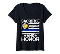 Womens Sacrifice and Honor Police V-Neck T-Shirt