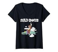 Womens Sad Boyz V-Neck T-Shirt