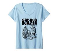Women's Sad Bug Summer Funny Insect Lover Funeral Bugs Entomology V-Neck T-Shirt