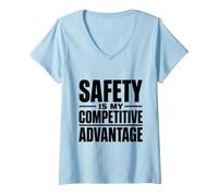 Women's Safety is My Competitive Advantage | Workplace Safety Gift V-Neck T-Shirt