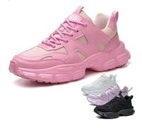Womens Safety Trainers Steel Toe Trainers Lightweight & Breathable Work Shoes, Non-Slip Protective Footwear for Construction, Warehouse & Industrial Work(Pink,5.5 UK)