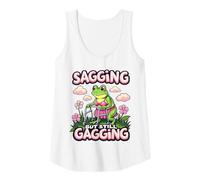 Womens Sagging But Still Gagging Inappropriate Adult Humor Cringy Tank Top