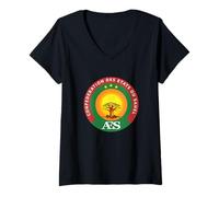 Womens Sahel Confederation AES Africa Sunset Baobab Logo V-Neck T-Shirt