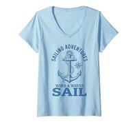 Women's Sailing Adventures Wind & Waves SAIL V-Neck T-Shirt