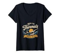 Women's Sailing Flight Saying Thermik Calls Glider Hobby Pilot V-Neck T-Shirt