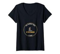 Women's Sailing - The Slowest Boat in The Harbor - Harbor Days V-Neck T-Shirt