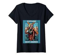 Womens Saint Andrew V-Neck T-Shirt