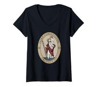 Womens Saint Christopher Bearer of Christ Medal V-Neck T-Shirt