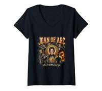 Women's Saint Joan of Arc Catholic V-Neck T-Shirt