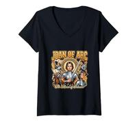 Women's Saint Joan of Arc Catholic V-Neck T-Shirt