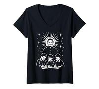 Womens Saint John Bosco Don Catholic Saints Italian Priest V-Neck T-Shirt