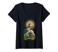 Women's Saint Jude Thaddeus Apostol De Nuestro Señor Jesucristo V-Neck T-Shirt