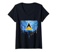 Women's Saint Lucia Flag V-Neck T-Shirt