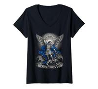 Women's Saint Michael the Archangel V-Neck T-Shirt