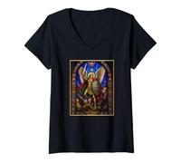 Women's Saint Michael the Archangel V-Neck T-Shirt