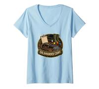 Women's Salamander Count Woodland Amphibian Survey V-Neck T-Shirt