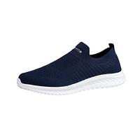 Womens Sale Clearance Slip On Trainers Women Wide Fit Wedge Trainers Breathable Mesh Orthopedic Shoes Non-Slip Running Shoes Low Top Casual Sneakers Soft Sole Athletic Shoes Dark Blue