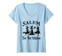 Women's Salem for The Witches Cool Halloween Hot Witches Group V-Neck T-Shirt