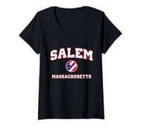 Women's Salem Massachusetts (MA) V-Neck T-Shirt