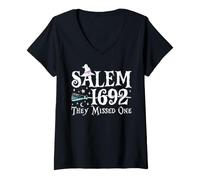 Women's Salem Witch Trials 1692 They Missed One Witchy Halloween V-Neck T-Shirt