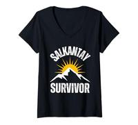 Womens Salkantay Trekking Survivor Cuzco Cusco Machu Picchu Peru V-Neck T-Shirt
