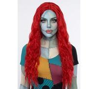 Womens Sally Style Extra Long Red Wavy Rag Doll Wig, Fancy Dress Accessory