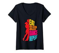 Women's Salsa Dancer Couple Latin Dance V-Neck T-Shirt