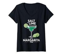 Womens Salt and Lime Margarita Enthusiasts Chill Vibes Summer Party V-Neck T-Shirt