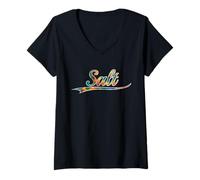 Women's Salt Beach Life Sarcastic Attitude Tie Dye Vintage Varsity V-Neck T-Shirt