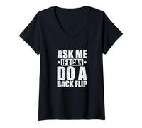 Women's Salto Ask me if I can do a Back Flip V-Neck T-Shirt