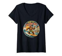 Women's Salton Sea Bigfoot Surfer V-Neck T-Shirt