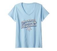 Womens Saltwater Heals Everything Retro Summer Vacation Beach V-Neck T-Shirt