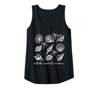 Womens Saltwater Seashells Sunshine Ocean Beach Coastal Shell Art Tank Top