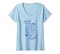 Womens Salty Cowgirl Western Boots with Seashells Coastal Graphic V-Neck T-Shirt