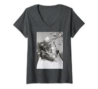 Womens Salvador Dalí Surrealist Melting Clocks Visionary Artist V-Neck T-Shirt