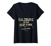 Womens Salzburg is Like New York... only Completely Different Salzburg V-Neck T-Shirt