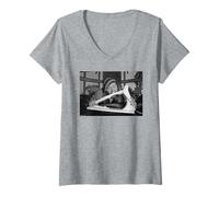 Womens Sam Kinison Comedian Live with Guitar by Michael Grecco V-Neck T-Shirt