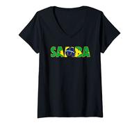 Womens Samba Brazil for Samba Music Lovers V-Neck T-Shirt