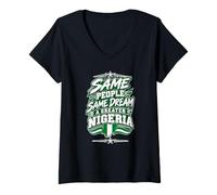 Women's Same People Same Dream Greater Nigeria Flag Pride V-Neck T-Shirt