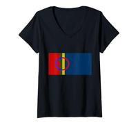 Womens Sami, Sápmi, Sámi People's Flag V-Neck T-Shirt