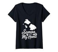 Women's Samoan Tribal Sun Sea Turtle Samoa Samoan V-Neck T-Shirt