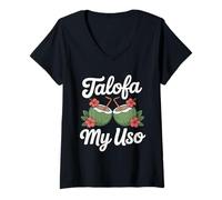 Women's Samoan Tribal Sun Sea Turtle Samoa Samoan V-Neck T-Shirt