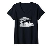 Women's Samurai Beneath The Bonsai V-Neck T-Shirt