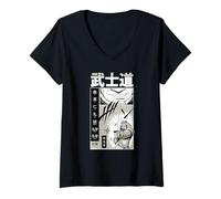 Womens Samurai Bushido Code Art Tee V-Neck T-Shirt