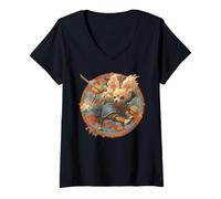 Women's Samurai Chihuahua Dog V-Neck T-Shirt