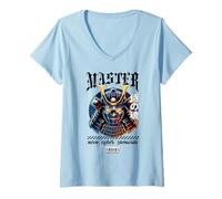 Womens Samurai Spirit Warrior Soul Art V-Neck T-Shirt