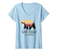 Women's San Diego California Grizzly Bear Vintage Souvenir Gift V-Neck T-Shirt