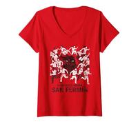 Women's San Fermin - Running of the Bulls/Pamplona V-Neck T-Shirt