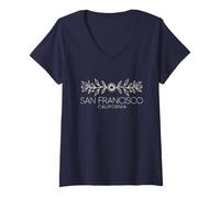 Women's San Francisco California Bohemian V-Neck T-Shirt